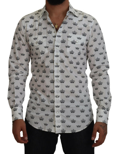 Dolce &amp; Gabbana Slim Fit Kroneprint Skjorte
