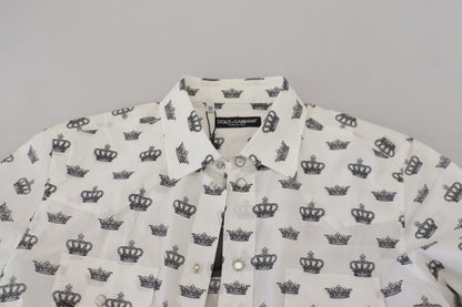 Dolce &amp; Gabbana Slim Fit Kroneprint Skjorte