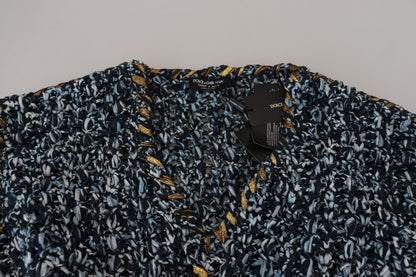 Dolce &amp; Gabbana Elegant Blå V-Hals Cardigan