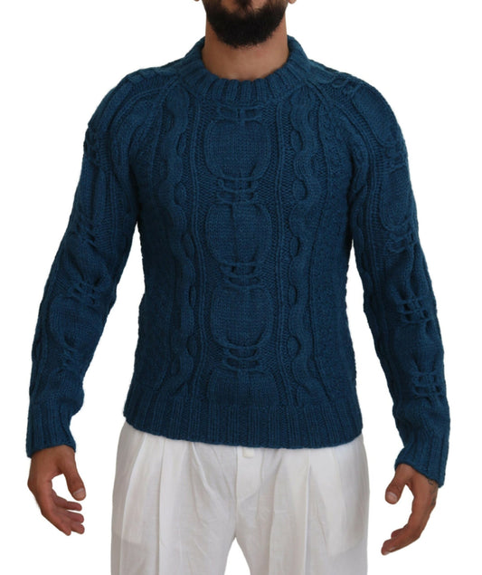 Dolce &amp; Gabbana Elegant Blå Crewneck Sweater