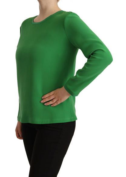 Armani Elegant Silk Long Sleeve Sweater in Lush Green