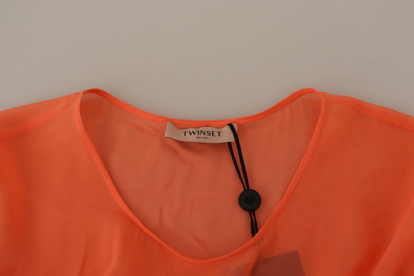 Twinset Elegant Coral Maxi Kjole med korte ærmer