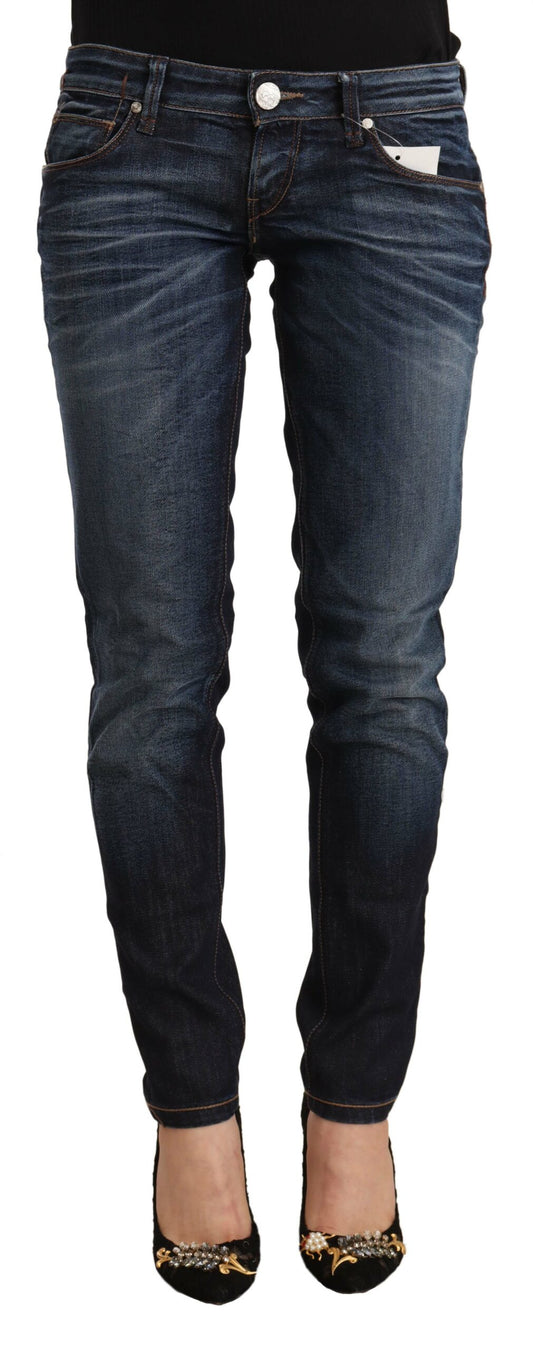 Acht Chic Slim Fit blå vaskede jeans