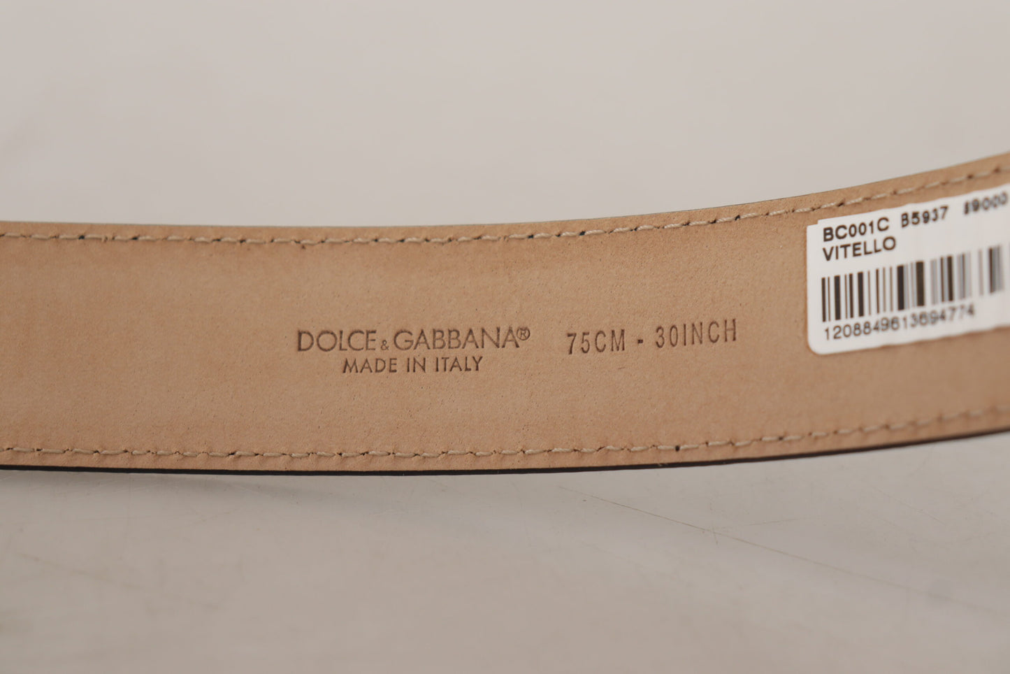 Dolce &amp; Gabbana elegant sort autentisk læderbælte