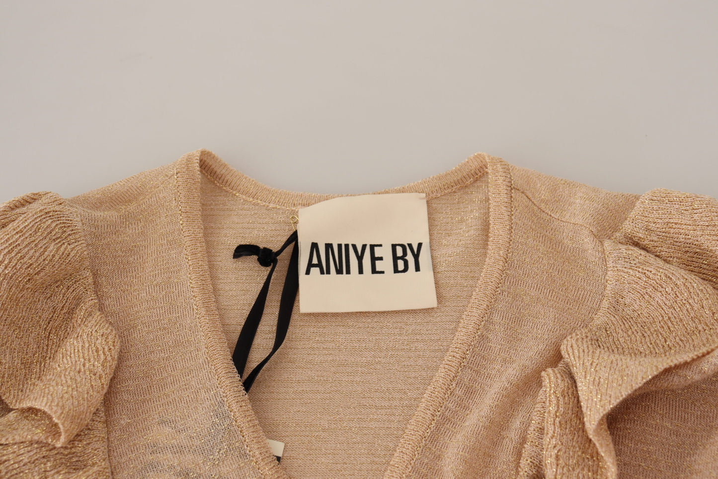 Aniye By Chic Beige langærmet cardigan med åben front foran