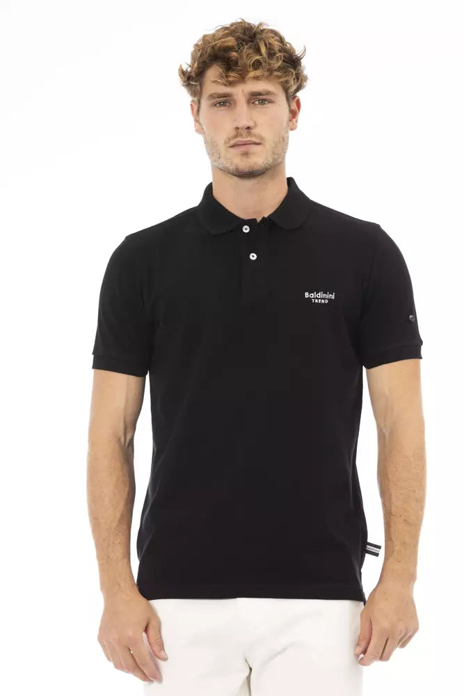 Baldinini Trend Sort Bomuld Herre Poloshirt