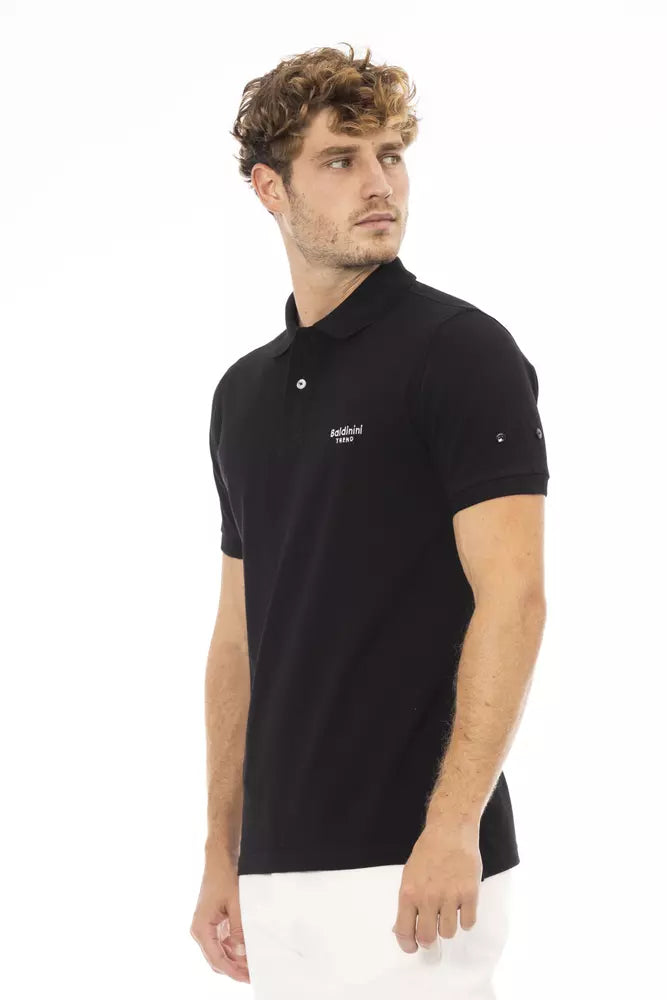 Baldinini Trend Sort Bomuld Herre Poloshirt