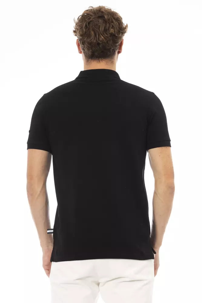 Baldinini Trend Sort Bomuld Herre Poloshirt