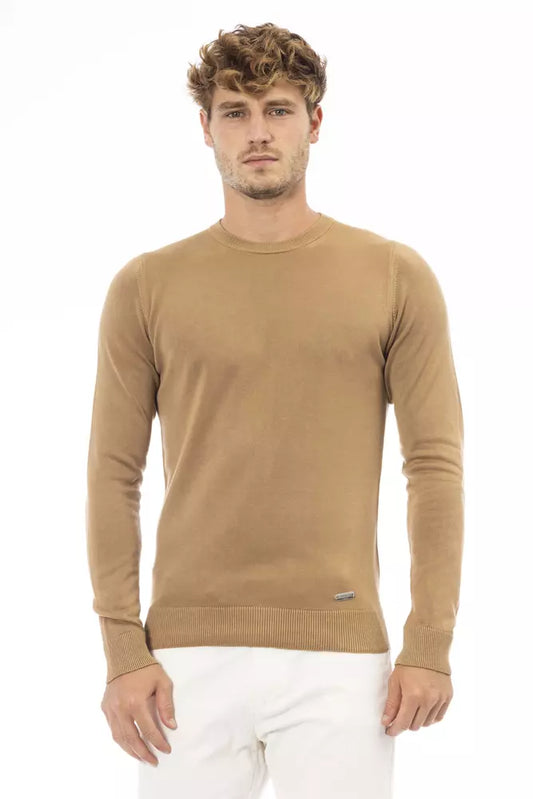 Baldinini Trend Beige Modal Herre sweater