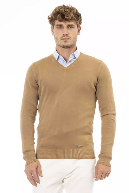 Baldinini Trend Beige Modal Herre sweater