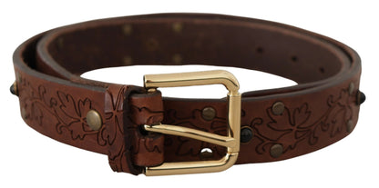 Dolce &amp; Gabbana Elegant Læderbælte med Metalspænde