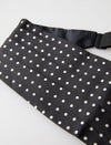 Dolce & Gabbana Elegant Silk Sort & Hvid Polka Dot Cummerbund