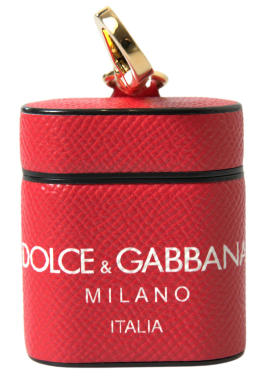 Dolce &amp; Gabbana elegant rødt læder Airpods etui