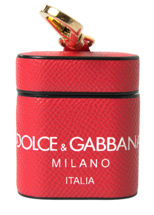 Dolce &amp; Gabbana Elegant Airpods etui i rødt kalvelæder