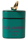 Dolce & Gabbana Elegant Airpods-taske i læder i grøn og rødbrun