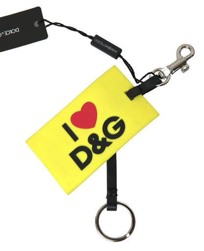 Dolce &amp; Gabbana Chic gul nøglering med logo-hardware