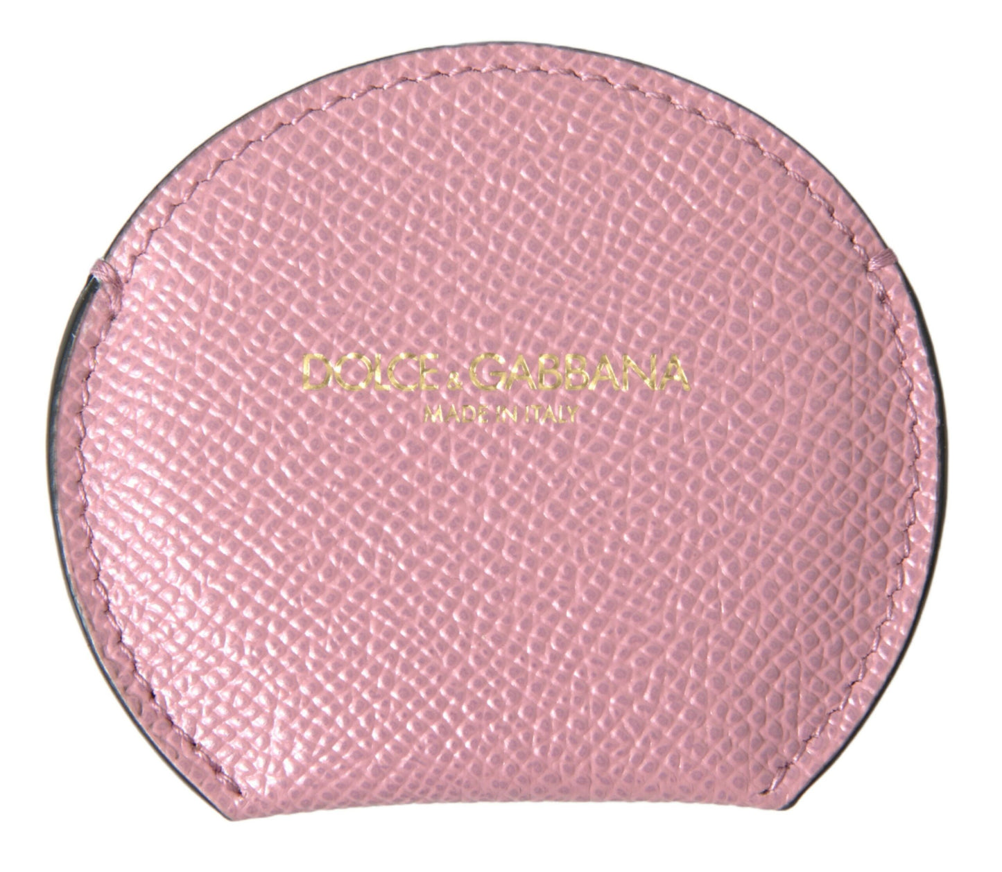 Dolce &amp; Gabbana Elegant Pink Læder Håndspejl Holder