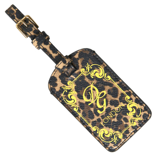 Dolce &amp; Gabbana Elegant Leopard-læder-bagagemærke