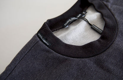 Dolce &amp; Gabbana Elegant Mørkegrå Crew Neck Sweater