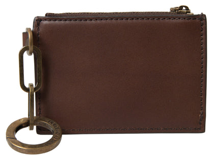 Dolce &amp; Gabbana Elegant Brun Læder Møntpung