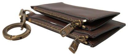 Dolce &amp; Gabbana Elegant Brun Læder Møntpung