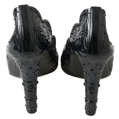 Dolce &amp; Gabbana Elegante Sorte Krystal Askepot Pumps