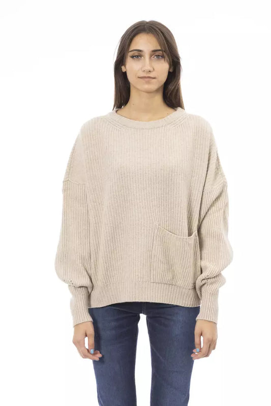 Baldinini Trend Beige Uldtrøje til Kvinder