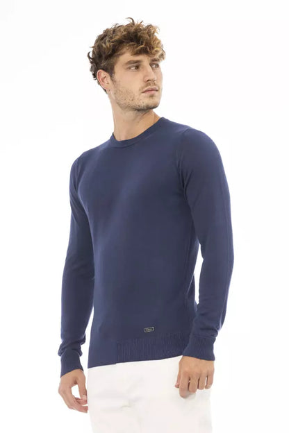 Baldinini Trend Blue Modal Herre sweater