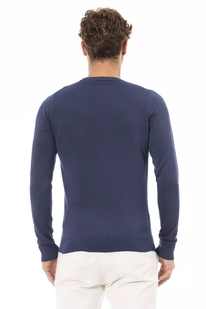Baldinini Trend Blue Modal Herre sweater