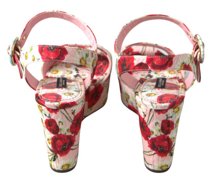 Dolce &amp; Gabbana Blomster-kilehæl med ankelrem