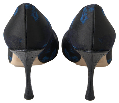 Dolce &amp; Gabbana Elegante Blå Krystaludsmykkede Pumps