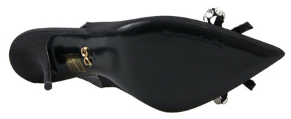 Dolce &amp; Gabbana Udsmykkede Sorte Slingback Hæle Pumps