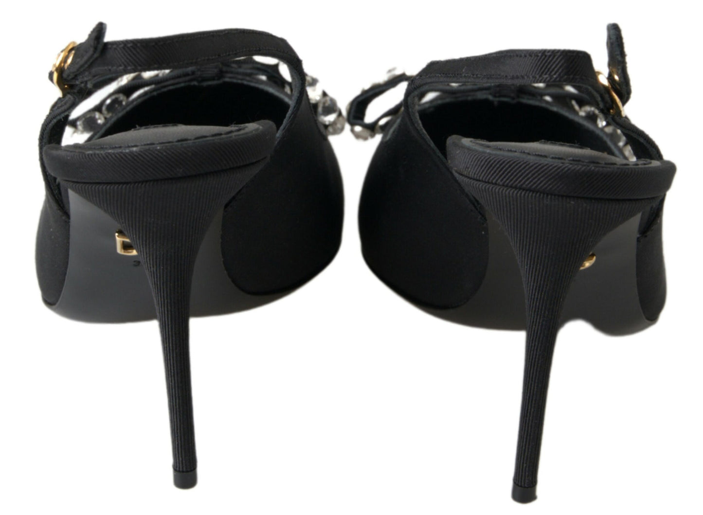 Dolce &amp; Gabbana Udsmykkede Sorte Slingback Hæle Pumps