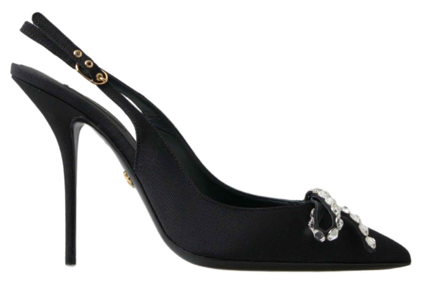 Dolce &amp; Gabbana Udsmykkede Sorte Slingback Hæle Pumps