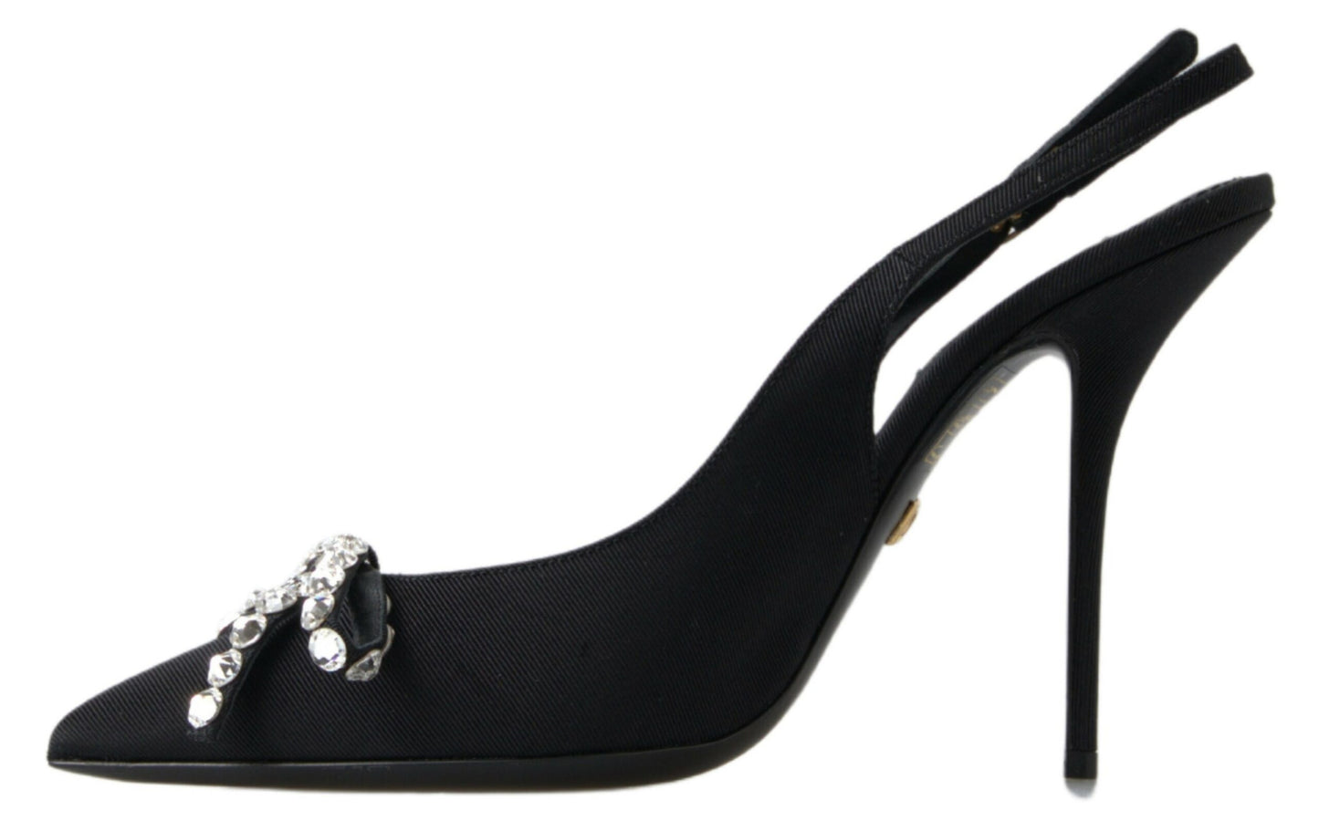 Dolce &amp; Gabbana Udsmykkede Sorte Slingback Hæle Pumps