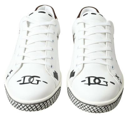Dolce &amp; Gabbana Elegant Hvid Læder Casual Sneakers