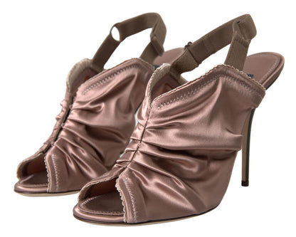 Dolce &amp; Gabbana Elegante Slingback Stilettohæle i Lysebrun
