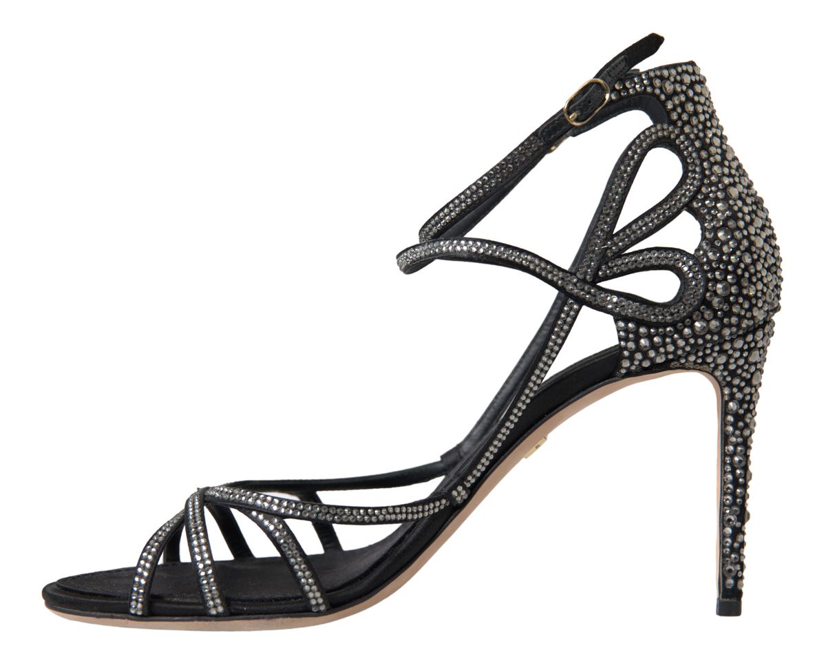 Dolce &amp; Gabbana Elegante Keira Stiletto Sandaler med Rhinsten