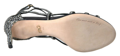 Dolce &amp; Gabbana Elegante Keira Stiletto Sandaler med Rhinsten