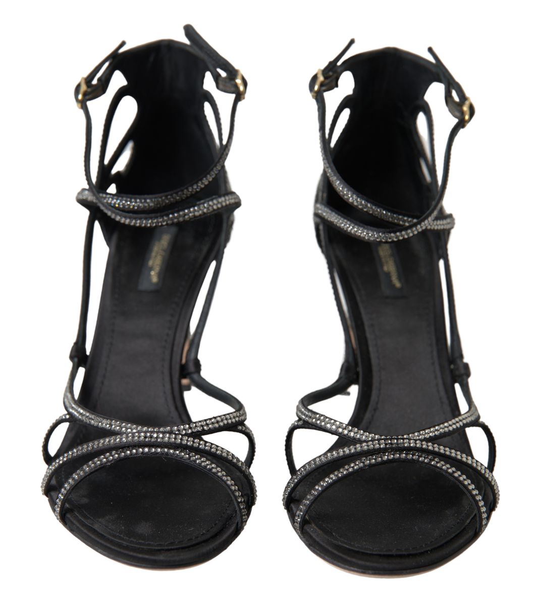 Dolce &amp; Gabbana Elegante Keira Stiletto Sandaler med Rhinsten