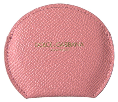 Dolce &amp; Gabbana Chic Pink Læder Håndspejl Holder