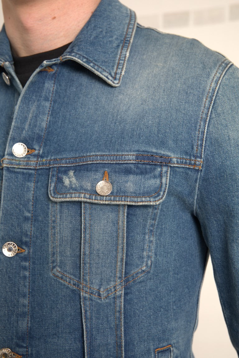 Dolce &amp; Gabbana Elegant Blå Denim Stretchjakke