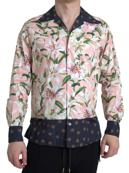 Dolce &amp; Gabbana Elegant Slim Fit Lyserød Casual Skjorte