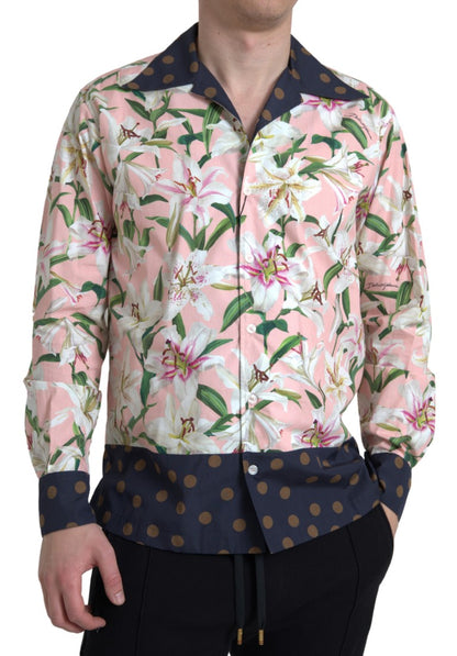Dolce &amp; Gabbana Elegant Slim Fit Lyserød Casual Skjorte