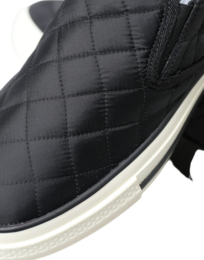 Dolce &amp; Gabbana Elegante Quiltede Sorte Canvas Sneakers