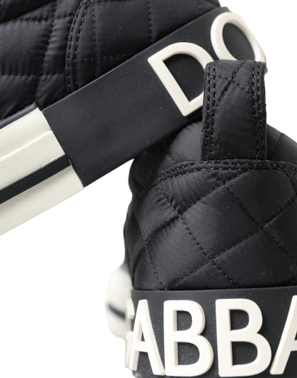 Dolce &amp; Gabbana Elegante Quiltede Sorte Canvas Sneakers