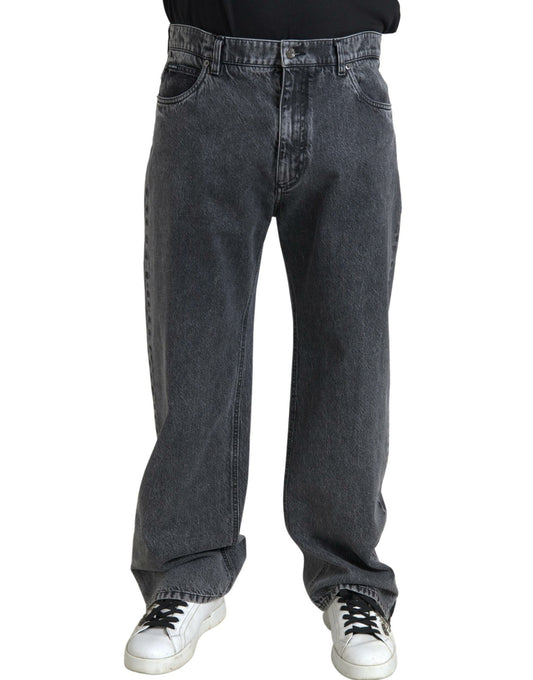Dolce &amp; Gabbana Elegante Mørkegrå Lige Denim Jeans