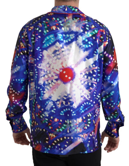Dolce &amp; Gabbana Silkepyjamasskjorte med Psykedelisk Tryk
