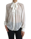 Dolce & Gabbana Elegant Sheer Silk Button-Up Blouse