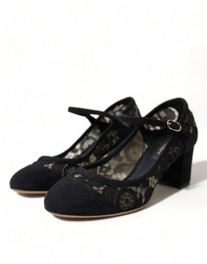 Dolce &amp; Gabbana Elegante Ruskinds Mary Jane-hæle med Blonde